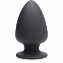 Большая мягкая анальная пробка «Squeeze-It Silicone Anal Plug Medium», размер M, XR Brands XRAG329-Medium, цвет Черный, длина 11 см., со скидкой