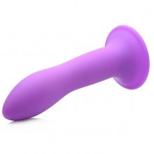 Гибкий силиконовый фаллоимитатор «Squeeze-It Slender Dildo», цвет фиолетовый, XR Brands XRAG474-Purple, длина 13.5 см., со скидкой