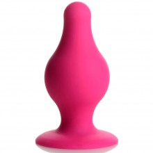 Мягкая гибкая анальная пробка «Squeeze-It Squeezable Tapered Small Anal Plug», размер S, цвет розовый, XR Brands XRAH012-Small, длина 7.4 см., со скидкой