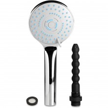 Набор из лейки и силиконовой насадки для анального душа «Clean Stream Shower Head With Silicone Enema Nozzle», XR Brands XRAG603, цвет черный, длина 21.8 см., со скидкой