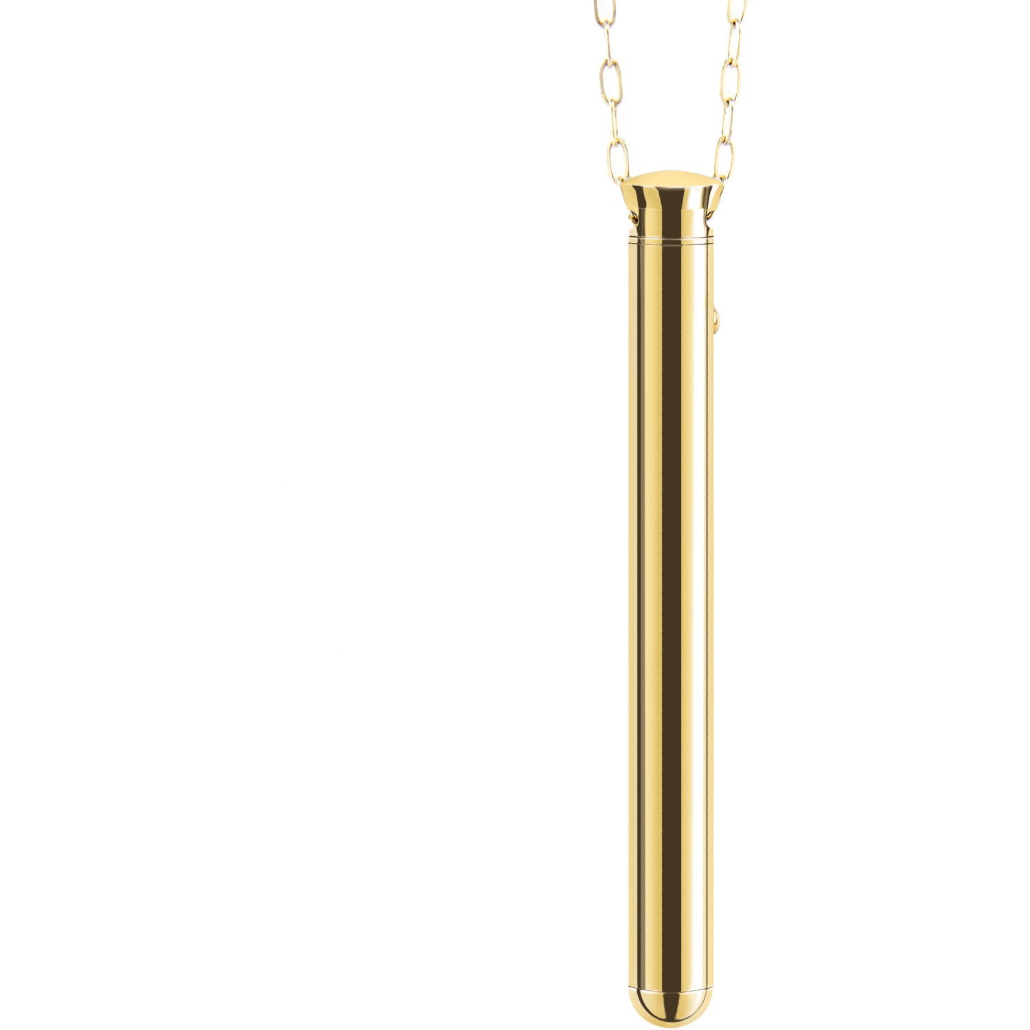 Элегантный вибромассажер-кулон из стали Vibrating Necklace Gold», le Wand LW-047-GD, длина 9.5 см., со скидкой