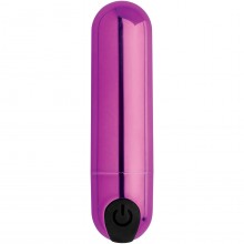 Перезаряжаемая вибропуля «Bang 10X Rechargeable Vibrating Metallic Bullet», цвет фиолетовый, XR Brands XRAG656-Purple, из материала пластик АБС, длина 7.6 см., со скидкой