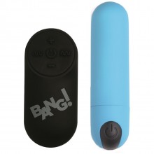 Вибропуля с дистанционным управлением «Bang 21X Vibrating Bullet With Remote Control», цвет голубой, XR Brands XRAG366-Blue, из материала силикон, длина 7.6 см., со скидкой