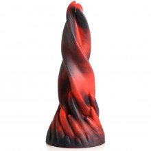 Фантазийный фаллоимитатор «Creature Cocks Hell Kiss Twisted Tongues», цвет черно-красный, XR Brands XRAH159, длина 18.8 см., со скидкой