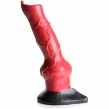 Фантазийный фаллоимитатор «Creature Cocks Hell-Hound Canine Silicone Dildo», цвет красный, XR Brands XRAG874, из материала силикон, длина 19 см., со скидкой