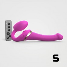 Гибкий страпон «Multi Orgasm Bendable Strap-on» с имитацией оральных ласк и вибрацией, size S, Strap-on-me 6017425, длина 22.8 см., со скидкой