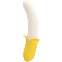 Необычный изогнутый вибратор «Pretty Love» в форме банана, цвет желтый, BI-014957, со скидкой