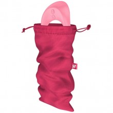 Мешочек для хранения вибромассажера «Treasure Bag M Pink», цвет розовый, Satisfyer 4060002, из материала нейлон, со скидкой