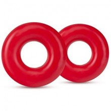 Набор из 2 красных эрекционных колец «Donut Rings Oversized», Blush Novelties BL-00988, диаметр 4.3 см.