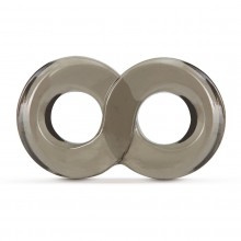 Кольцо-восьмерка «Cock Ring and Ball Strap», цвет дымчатый, BL-00465, из материала TPE, цвет серый