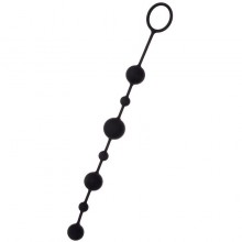 Анальная цепочка с шариками «Toyfa A-toys Coron», цвет черный, материал силикон, 761306, длина 35.9 см.
