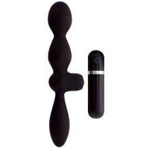 Двусторонняя анальная вибровтулка «Menzstuff Thriller Ass Dual Head», цвет черный, Dream Toys 20917, из материала силикон, длина 11.5 см., со скидкой