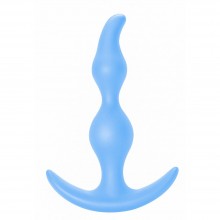 Анальная пробка с ограничителем «Bent Anal Plug First Time», цвет голубой, Lola Games 5002-02lola, из материала силикон, цвет синий, длина 13 см., со скидкой