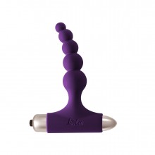 Ребристая анальная пробка с вибрацией Spice It Up «New Edition Splendor Ultraviolet», цвет фиолетовый, Lola Toys 8017-04lola, длина 9.2 см.