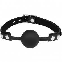 Черный кляп-шарик на ремешке «Be Quiet», Chisa CN-632187432, бренд Chisa Novelties, из материала силикон, длина 62 см.