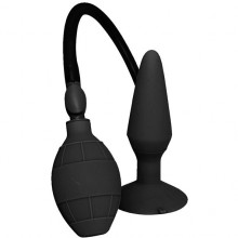 Черная анальная втулка с функцией расширения «Menzstuff Large Inflatable Plug», длина 14.5 см., Dream Toys 20837, из материала силикон, длина 14.5 см.