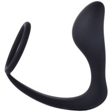 Черное эрекционное кольцо с анальной пробкой «Оки-Чпоки», 9902927, бренд Сима-Ленд, длина 10 см., со скидкой