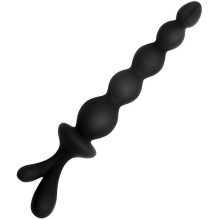 Черная анальная цепочка в форме лочки, рабочая длина 15.4 см, I-Moon my-804, цвет черный, длина 23.4 см., со скидкой