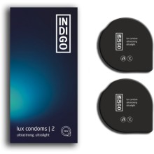 Ультратонкие и ультрапрочные презервативы «Indigo Lux», 2 шт, lux № 2, из материала латекс, цвет прозрачный, длина 18 см., со скидкой