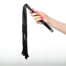 Черная плеть из эко-кожи с витой ручкой, длина 55 см., Оки-Чпоки 9269535, бренд Сима-Ленд, цвет черный, длина 55 см.