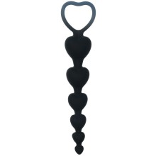 Гибкая черная анальная цепочка-елочка «Оки-Чпоки», 9877467, цвет черный, длина 18.5 см.