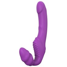 Безремневой вибрострапон «DOUBLE DIPPER», цвет фиолетовый, Dream Toys 21505, из материала силикон, длина 22 см., со скидкой