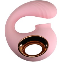 Вибратор «Lovely» с клиторальным стимулятором, цвет розовый, Eroticon 30085P, из материала силикон, длина 17.5 см.