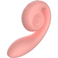 Инновационный вибратор-кролик «Gizi» уникальной формы, цвет светло-розовый, SVibe SnailVG-PP, из материала силикон, длина 19 см.
