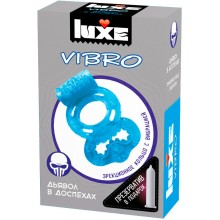 Виброкольцо «Дьявол в доспехах» + презерватив 1 шт., Luxe Vibro 141044, из материала силикон