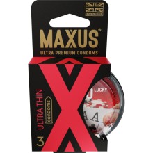 Презервативы «MAXUS AIR Ultra thin №3 X-Edition» в пластиковом кейсе, ультратонкие, 3 шт, 0901-065, из материала латекс, длина 18 см.