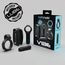 Мужской набор «Bathmate Vibe Endurance Kit» кольцо, вибропуля, мастурбатор, цвет черный, BM-V-EP, из материала силикон, длина 9.8 см.