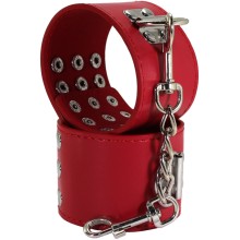 Красные наручники «Gag» с фиксацией, искусственная кожа, Eroticon P3334R, длина 24 см.