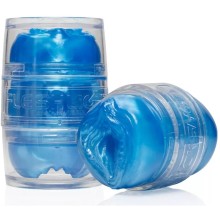 Компактный двусторонний мастурбатор «Quickshot Alien Blue Metallic», цвет синий, Fleshlight 810476010959, из материала Super Skin, длина 11.2 см., со скидкой