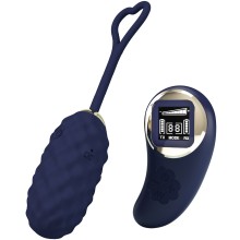 Текстурированное виброяйцо «Pretty Love Vivian» с пультом, цвет синий, Baile BI-300027W-LED, из материала силикон, длина 7.1 см., со скидкой
