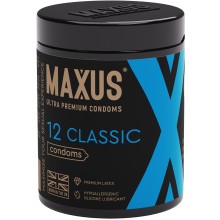 Классические презервативы в контейнере «Classic X-Edition», 12 шт, Maxus 0901-053, из материала латекс, длина 18.5 см.