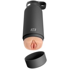 Мастурбатор вагина в бутылке «Fuck Flask», цвет серый, PipeDream RD62821, из материала Fanta Flesh, коллекция PDX, длина 23.8 см., со скидкой