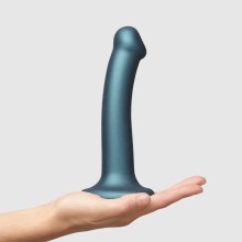 Голубой фаллоимитатор «Mono Density Dildo Metallic Shine M», Strap-On-Me, из материала силикон, длина 16 см., со скидкой