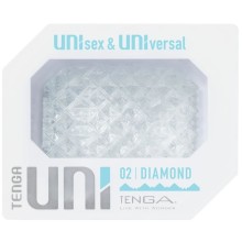 Мастурбатор 2 в 1 «Uni Diamond» с мелким ромбовидным рельефом, цвет прозрачный, Tenga UNI-002, длина 5.8 см.