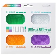 Набор мастурбаторов 2 в 1 «Uni Variety Pack», 4 шт, Tenga UNI-VP0126, длина 5.8 см., со скидкой