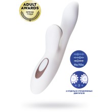 Женский вибромассажер «Satisfyer Pro G-Spot Rabbit» с вакуумно-волновой клиторальной стимуляцией, цвет белый, материал силикон, A035, длина 22 см.