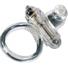 Эрекционное кольцо с вибрацией для стимуляции клитора, Gopaldas 2K945CLGP, из материала ПВХ, цвет прозрачный, длина 4.5 см.