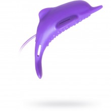 Стимулятор клитора на ремешках «Pure Vibes» в форме дельфина, Gopaldas 05-137-E6 BX GP, из материала ПВХ, цвет фиолетовый, длина 6 см., со скидкой