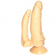 Анально-вагинальный фаллоимитатор «Джага-Джага №11» с присоской, 201-11 BX DD, цвет телесный, длина 17 см.