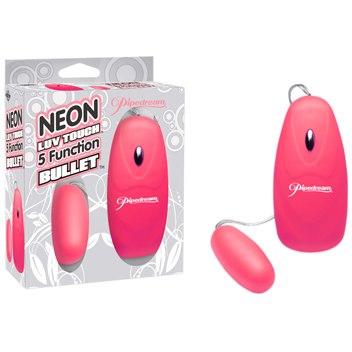 PipeDream «Neon Luv Touch Bullet» виброяйцо розовое, 5 функций, из материала пластик АБС, длина 5.7 см., со скидкой