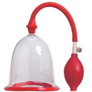 Вакуумная помпа-массажер для груди «Breast Pump», Gopaldas AC3103 ACHBX GP, цвет красный, длина 14 см., со скидкой