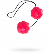 Вагинальные шарики со смещенным центром тяжести «Duo Balls Soft Silicone», цвет красный, Dream Toys 50488, из материала TPR, диаметр 3.5 см., со скидкой