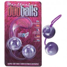 Мягкие вагинальные шарики со смещенным центром тяжести Gopaldas «Duo Balls», цвет фиолетовый, диаметр 3.5 см, 50503, диаметр 3.5 см., со скидкой
