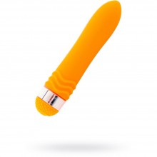 Небольшой водонепроницаемый вибратор для девушек, цвет оранжевый, длина 14 см, «Sexus Funny Five» 931008, из материала пластик АБС, длина 14 см., со скидкой