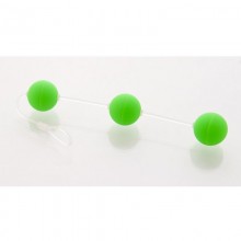 Анальные шарики, диаметр 2.5 см, цвет зеленый, «Sexus Funny Five» 935002, из материала пластик АБС, длина 19.5 см., со скидкой