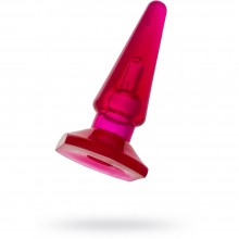 Простая анальная пробка для начинающих розовая 10 см, бренд ToyFa, из материала ПВХ, длина 10 см., со скидкой